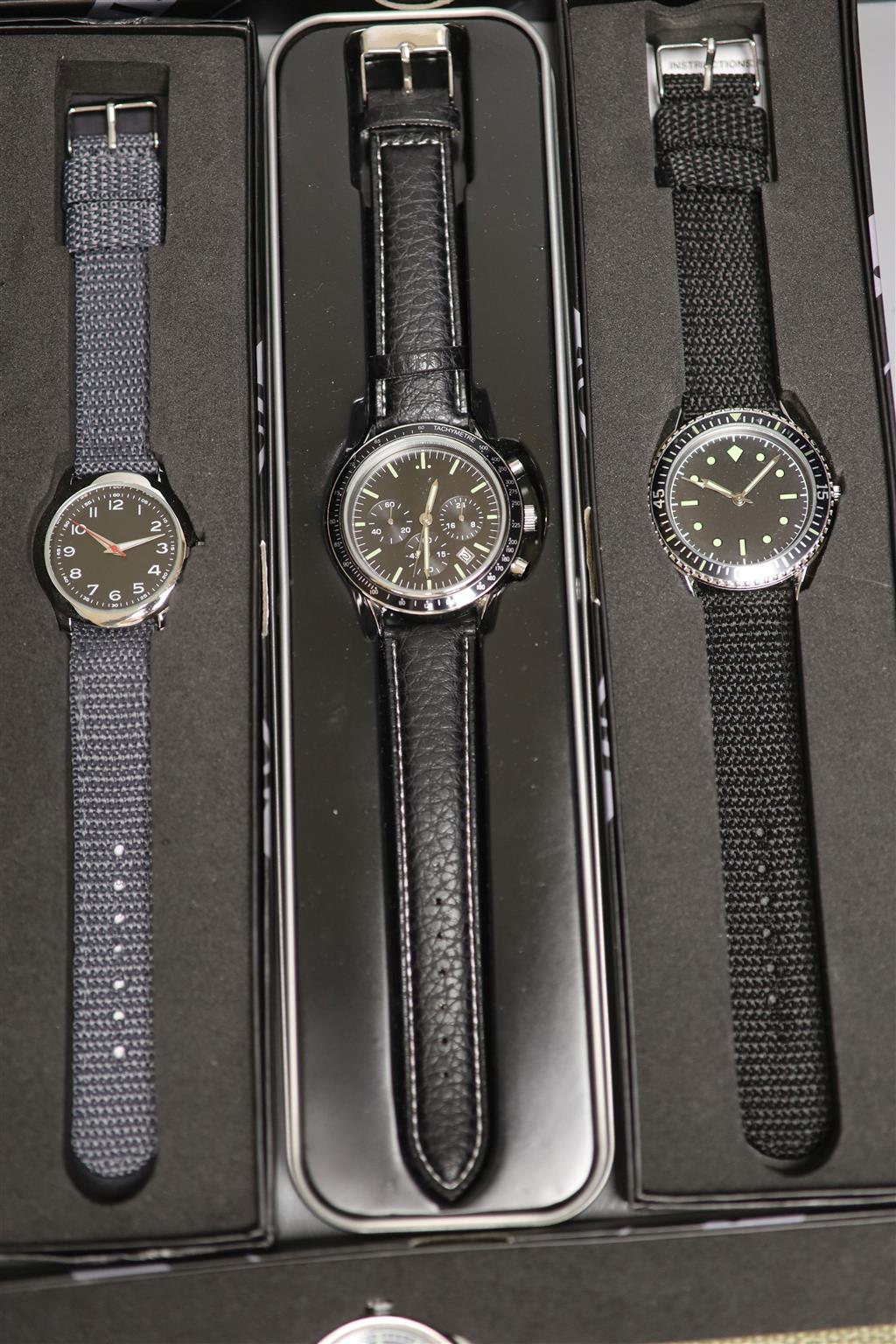 Eleven Military and other modern collectors watches by Eaglemoss,